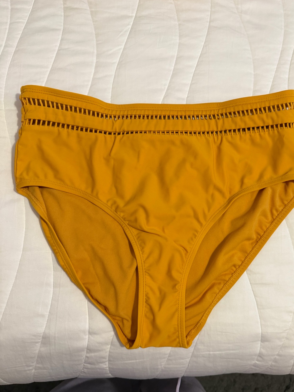 Women's High Waist Bikini Bottoms in Mustard Yellow